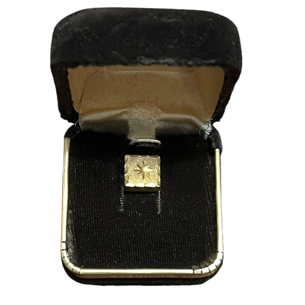Vintage Christian Dior Gold Plated Square Tie Tack New In Box - Picture 10 of 10